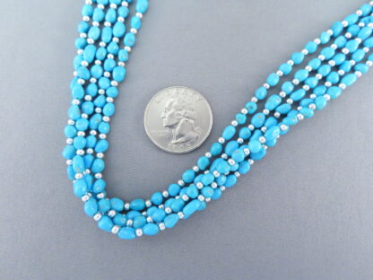 Five Strand Sleeping Beauty Turquoise Necklace by Desiree Yellowhorse