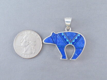 Lapis & Opal Inlay BEAR Pendant