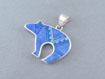 Lapis & Opal Inlay BEAR Pendant