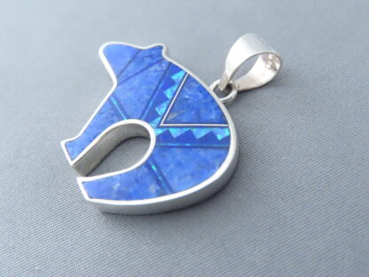 Lapis & Opal Inlay BEAR Pendant