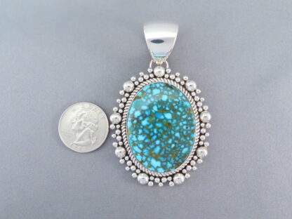 Sterling Silver & Kingman Turquoise Pendant by Artie Yellowhorse