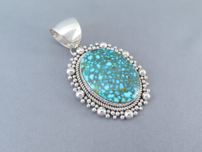 Sterling Silver & Kingman Turquoise Pendant by Artie Yellowhorse