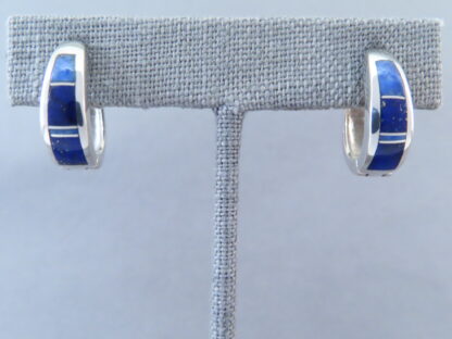 Lapis Inlay Earrings (Smaller ‘Huggies’)