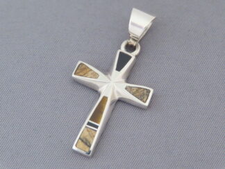 Multi-Stone Inlay Cross Pendant (smaller)