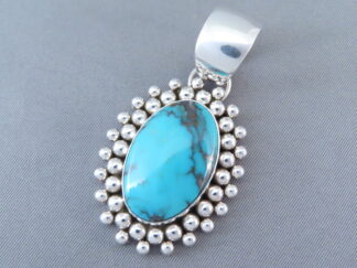 Bisbee Turquoise & Sterling Silver Pendant by Artie Yellowhorse