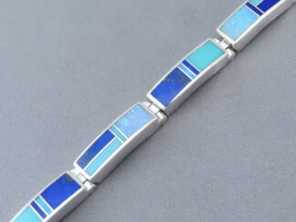 Turquoise & Opal & Lapis Inlay Link Bracelet (Wider)