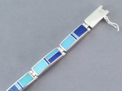 Turquoise & Opal & Lapis Inlay Link Bracelet (Wider)