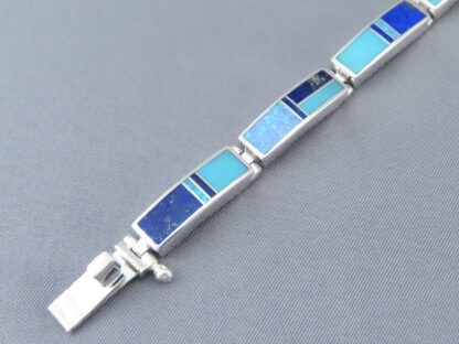 Turquoise & Opal & Lapis Inlay Link Bracelet (Wider)