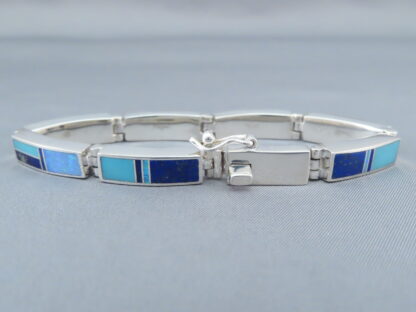 Turquoise & Opal & Lapis Inlay Link Bracelet (Wider)