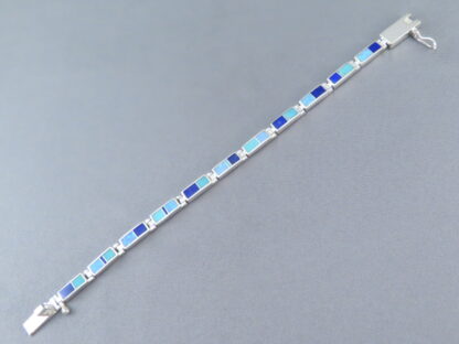 Opal & Turquoise & Lapis Inlay Link Bracelet (more dainty)