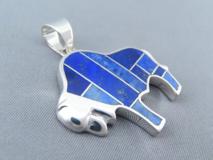 Lapis Inlay Bison Pendant – Buffalo Pendant