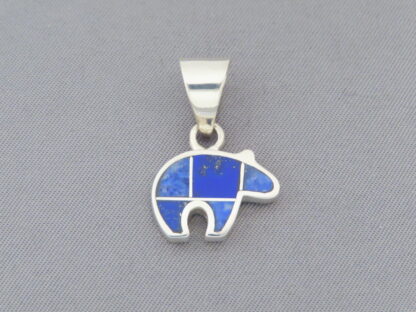 Small Lapis Inlay Bear Pendant