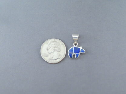 Small Lapis Inlay Bear Pendant