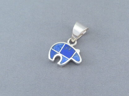 Small Lapis Inlay Bear Pendant