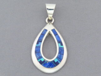 Lapis & Opal Inlay Pendant (Open-Drop)