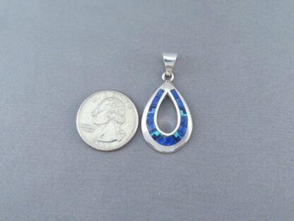 Lapis & Opal Inlay Pendant (Open-Drop)