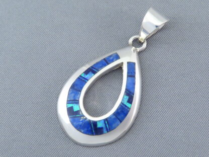 Lapis & Opal Inlay Pendant (Open-Drop)