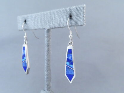 Long Lapis & Opal Inlay Earrings