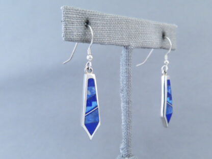 Long Lapis & Opal Inlay Earrings