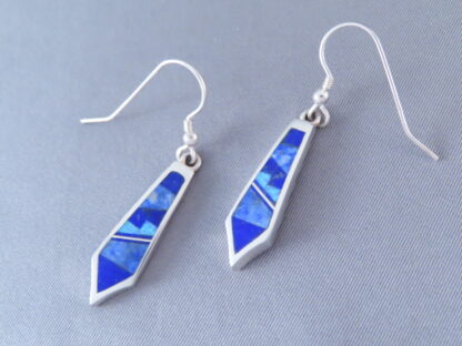 Long Lapis & Opal Inlay Earrings