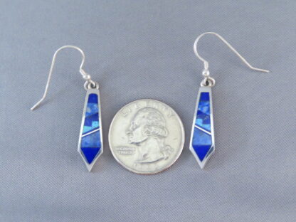 Long Lapis & Opal Inlay Earrings