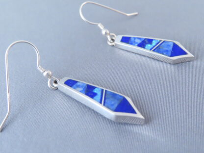 Long Lapis & Opal Inlay Earrings