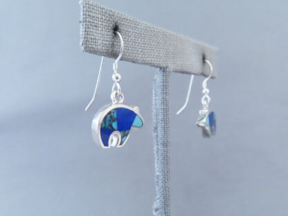 Turquoise & Lapis Inlay Earrings (Bears)