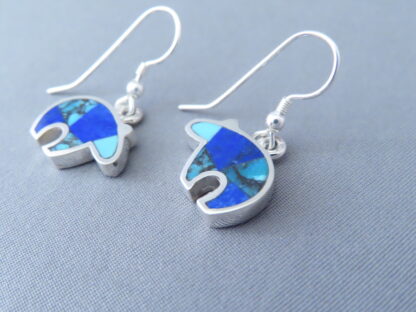 Turquoise & Lapis Inlay Earrings (Bears)