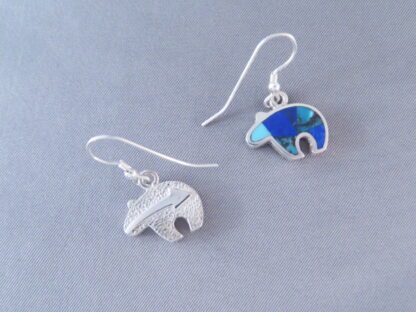 Turquoise & Lapis Inlay Earrings (Bears)