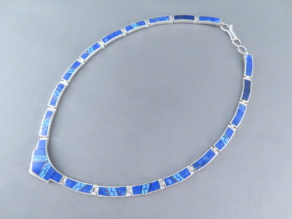 IMPRESSIVE Lapis & Opal Inlay Necklace