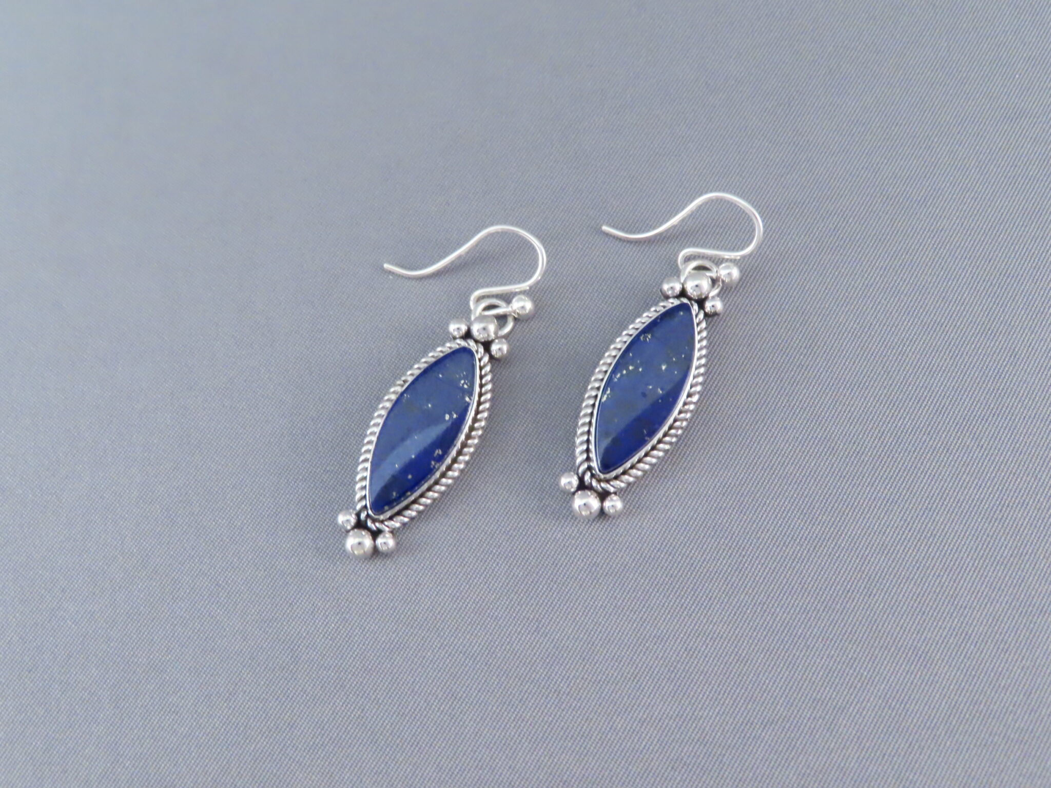 Sterling Silver & Lapis Earrings by Artie Yellowhorse - Navajo Jewelry