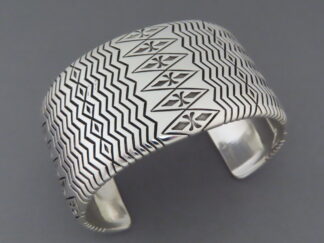 Buy Native American Jewelry - Detailed Sterling Silver Cuff Bracelet by Navajo Jewelry Artist, Thomas Curtis $1,995- FOR SALE