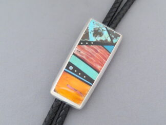 Colorful Bolo - Multi-Color Inaly Bolo Tie by Native American (Navajo) jeweler, Jimmy Poyer $395- FOR SALE