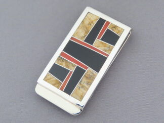 Money Clip with Inlaid Multi-Stones