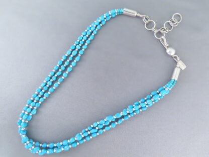 3-Strand Sleeping Beauty Turquoise Necklace by Desiree Yellowhorse