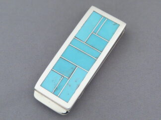 Money Clip with Turquoise Inlay