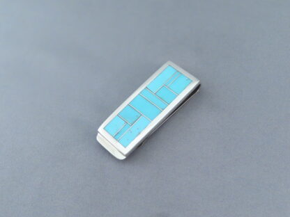 Money Clip with Turquoise Inlay