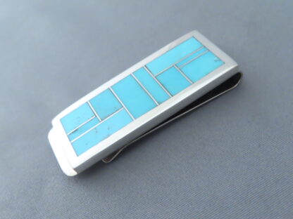 Money Clip with Turquoise Inlay