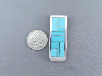 Money Clip with Turquoise Inlay