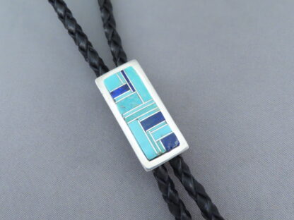 Smaller Inlaid Multi-Stone Bolo Tie by Tommy Jackson