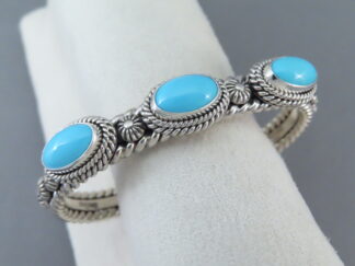 Buy Turquoise Jewelry - Sleeping Beauty Turquoise Bracelet Cuff by Navajo Indian jeweler, Artie Yellowhorse $635- FOR SALE