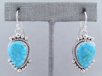 Kingman Turquoise & Sterling Silver Earrings by Artie Yellowhorse