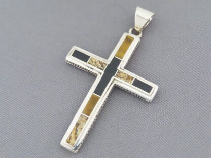 Multi-Stone Inlay Cross Pendant (Large)