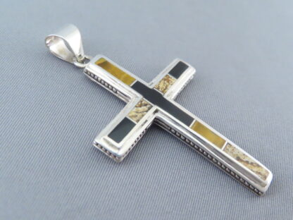 Multi-Stone Inlay Cross Pendant (Large)