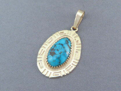 14kt Gold & Red Mountain Turquoise Pendant by Robert Taylor