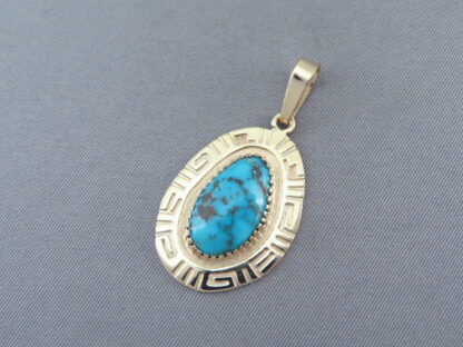 14kt Gold & Red Mountain Turquoise Pendant by Robert Taylor