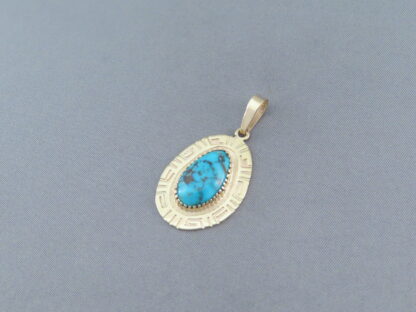 14kt Gold & Red Mountain Turquoise Pendant by Robert Taylor