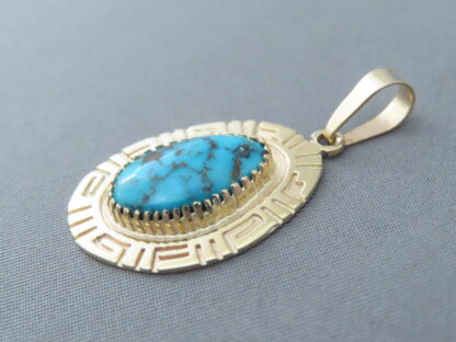 14kt Gold & Red Mountain Turquoise Pendant by Robert Taylor