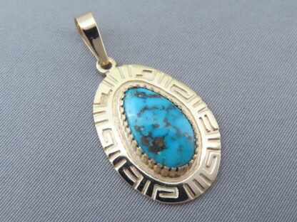 14kt Gold & Red Mountain Turquoise Pendant by Robert Taylor