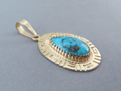 14kt Gold & Red Mountain Turquoise Pendant by Robert Taylor